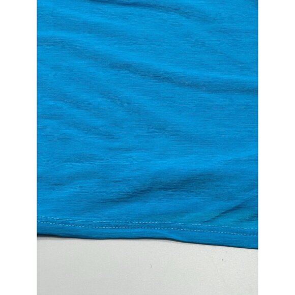 dots sleeveless shirt sheer collar polyester button down lace blue small READ - Picture 6 of 11